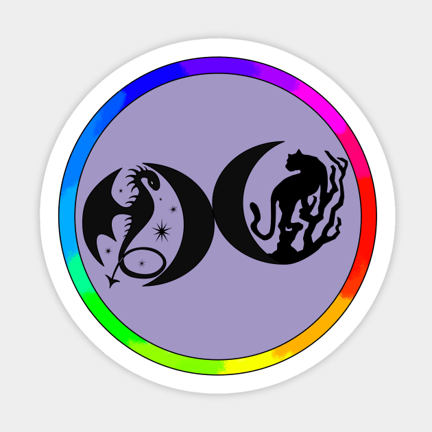 Dragon Panther Crescents Light Sticker by LockeNLore